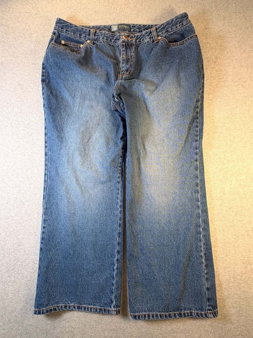 Avenue Blues Denim Jeans Women Size 16 Petite Blue Straight Leg Mid Rise